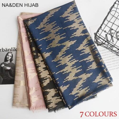 NEW Hot sale hot gold solid fringed scarf women shimmer plain wraps shawl cosy viscose muslim hijabs 10pcs/lot fast shipping