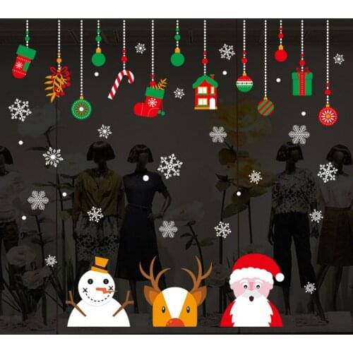 New Year window glass removable wall sticker Christmas DIY snow stickers decal Christmas Party home Shopwindow decor murals