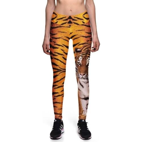 New Plus Size Fitness Pants Brown Tigter Printing Sport Pants For Women 3D PrintingBodybuilding Pants 3Patterns