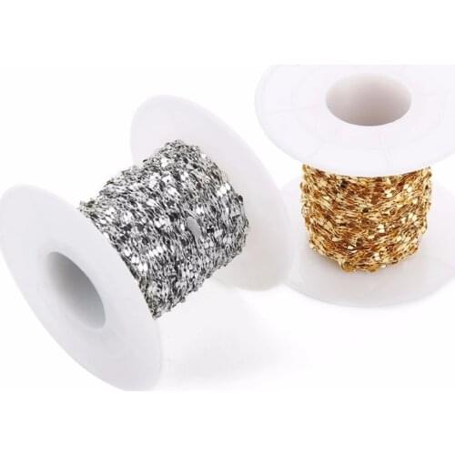 Wholesale New 10Yards/Roll Dia 2*4mm Stainless Steel Chain Bulk Jewelry Chains for Necklaces Jewelry Making Supplies