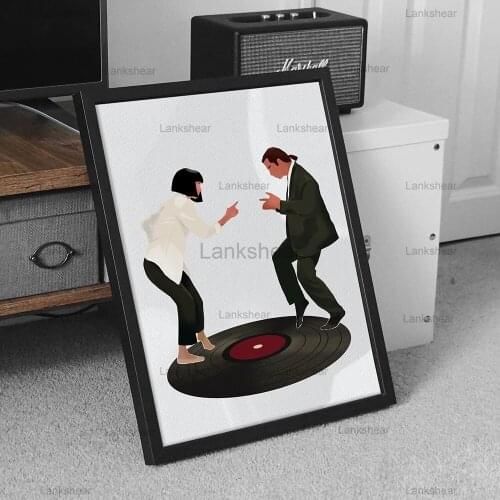 Pulp Fiction Poster Art Print Classic Movie Poster Abstract Minimalist Dance Cd Wall Art Canvas Painting Wall Picture Home Decor