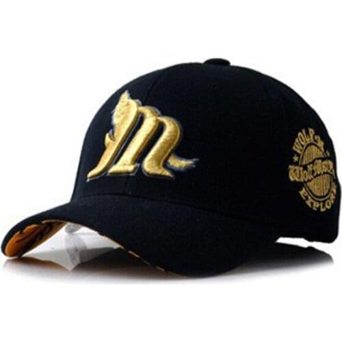 Korean Wolf Embroidered Couples Hat Unisex Hats Adjustable Casquette Baseball Caps Unisex