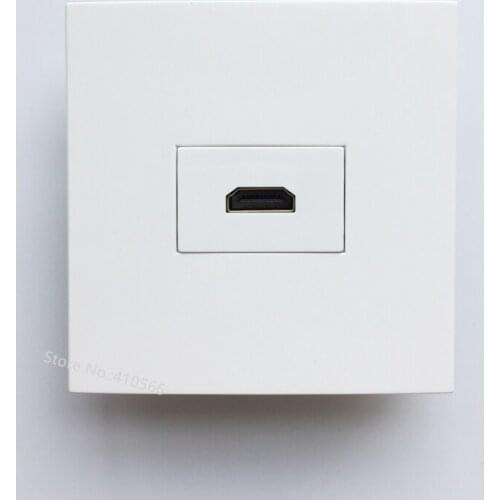 White Color 86x86mm Wall Socket HDMI 1.4 Version HDMI Connector Outlet Directly Plug