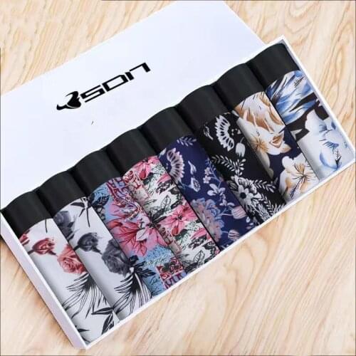 8pcs/Men Underwear Pants Ice Silk Panties Breathable Summer Mens Breathable Underwear Comfortable Fit Non Marking Men Boxer