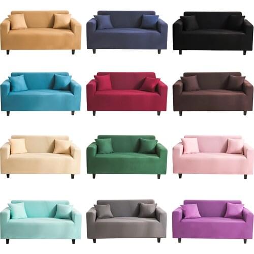 Solid Color Sofa Cover Modern Elastic Couch Anti-dirty Protection Slipcovers for Living Room 1/2/3/4-seat&Corner Sofa Covers