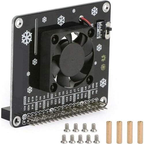 Intelligent Control Fan For Raspberry Pi 4 Speed Temperature Expention Pi Board Control For Raspberry 4 Fan LCD Model Ice B