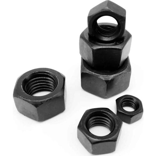 1/2/5/10/20/25/50 M1.4 M1.6 M2 M2.5 M3 M3.5 M4 M5 M6 M8 M10 M12 M16 M18 M22 M24 DIN934 Black Grade 8.8 steel Hex Nut Hexagon Nut
