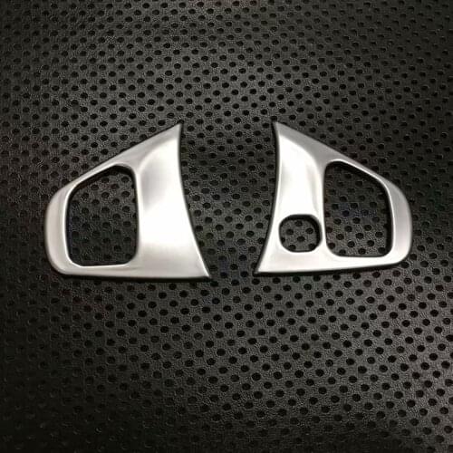 For Renault trafic 2015-2019 ABS Chrome Car Steering wheel Button frame Cover Trim Sticker Interior Car Styling Accessories 2pcs