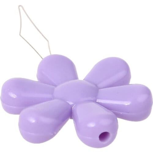 20pcs/box Multicolor Flower Shape Wire Loop Needle Threaders for Cross Stitch Embroidery Sewing Needlework Thread Guide Tool