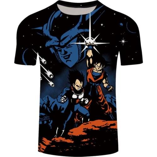 2021 Super Saiya Blue Vegeta 3D T shirt Cool God Goku Costume Mens tshirt Anime Male Son Goku T-shirt Clothing Harajuku Tops