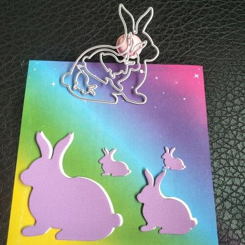 4 rabbits metal cutting mold scrapbook photo album photo frame decoration DIY handmade art