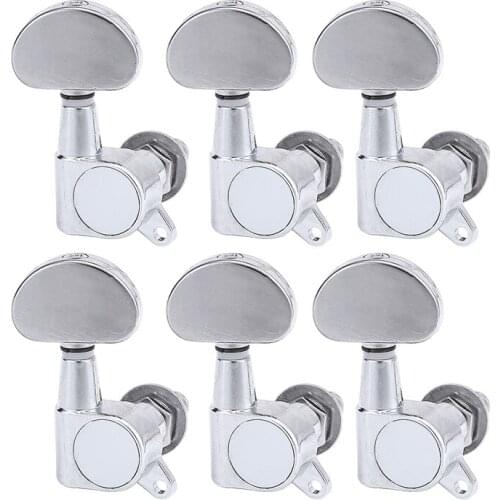 6Pcs Zinc Alloy Guitar Machine Head Tuners Pegs 3R+3L Tuning Keys for Acoustic Guitar Replacement Accessories