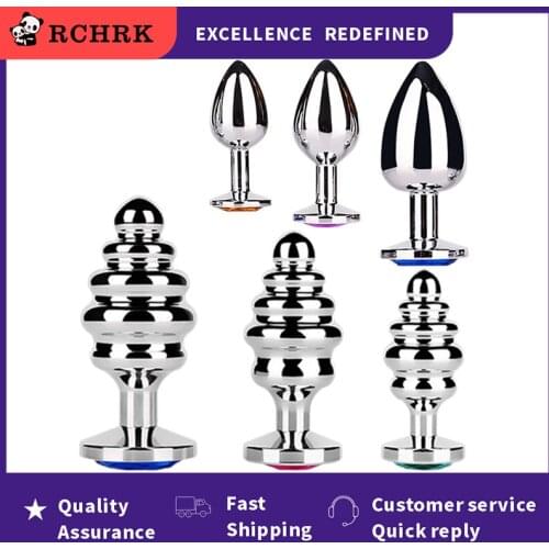 2021 New Stainless Steel Butt Plug Anus Massager Spiral Beads Stimulation Thread Anal Sex Toy for Adult Couples SM Products