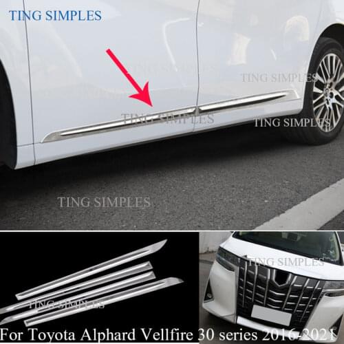 Car Accessories Styling For Toyota Alphard Vellfire 30 series 2016-2021 Body Door Side Skirt Accent Moulding Sticker Trim