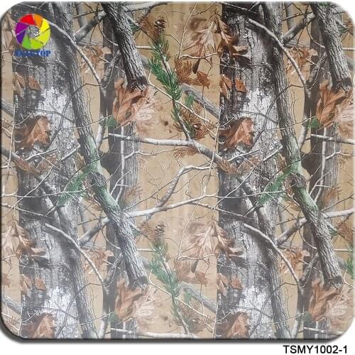 Free shipping 0.5mX2m/10m size TSMY1002-1 real tree camouflage hydrographics hydro dipping film