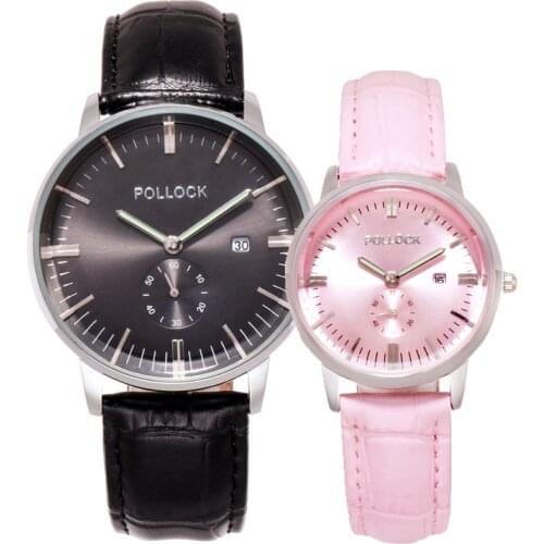 Fashion Couple Watches Leather Mens Watch Waterproof Womens Quartz Wristwatches Calendar Gift for Men Lovers Watch Pair Clock