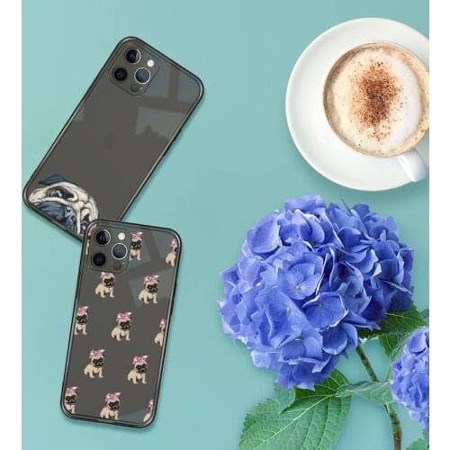 Hot French Bulldog Dog Phone Case For iPhone 13 12 11 8 7 se 2020 pro X XS XR MAX Plus Black Transparent Cover