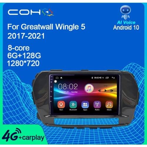 COHO For Greatwall Great Wall Wingle 5 2017-2021 Android 10 4G Car Radio Player Navigation GPS Octa Core 6+128 Radio Multimedia