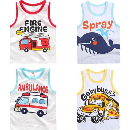 Kids Vest O Neck Boys Girls Vests Star Sleeveless Cotton Tank Tops Summer Letter Sports Kids Vests 2018 Children Clothing