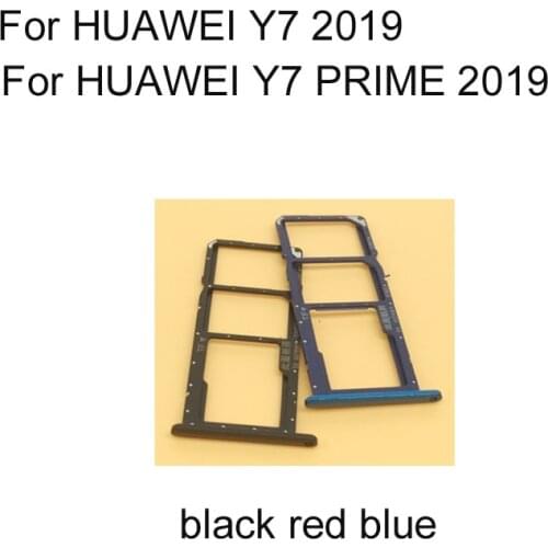 For Huawei Y7 2019 / For Huawei Y7 Prime 2019 / Y7 Pro 2019 Sim Tray Micro SD Card Holder Slot Parts Sim Card Adapter