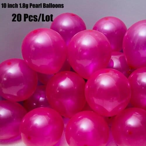 Fuchsia Latex Pearl Balloons Good quality 20pcs/Lot 10Inch 1.8g Birthday Wedding Bridal Baby Shower Party Decoration Supplies