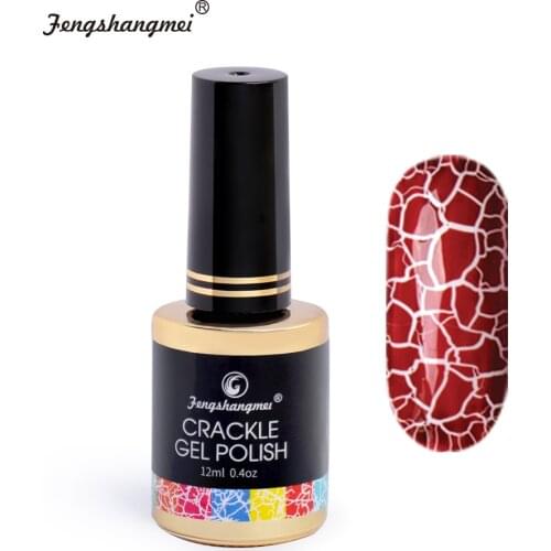 Fengshangmei 12ml Crackle Nail Gel Polish Manicure Art Design Gel Lacquer for Nails Led UV Cracked Gel Varnish