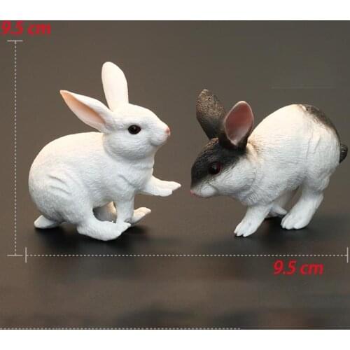 Simulation Animal Farm Animal Rabbit Mini DIY Scene Display Childrens Toys Static Ornaments Wild Animal Toy Long-eared Rabbit