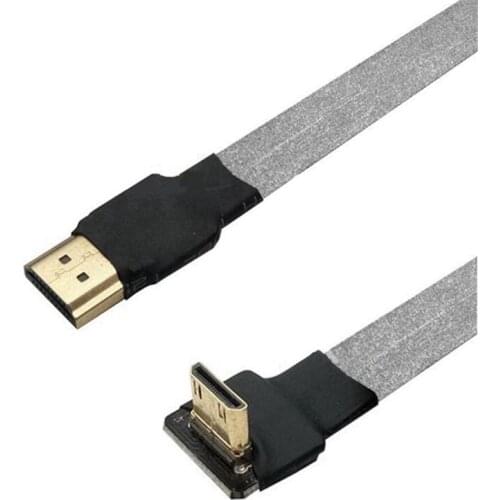 90 Degree UP Angled FPV Mini HDMI-compatible Male to Male FPC Flat Cable for Multicopter Aerial Photography Anti-interference