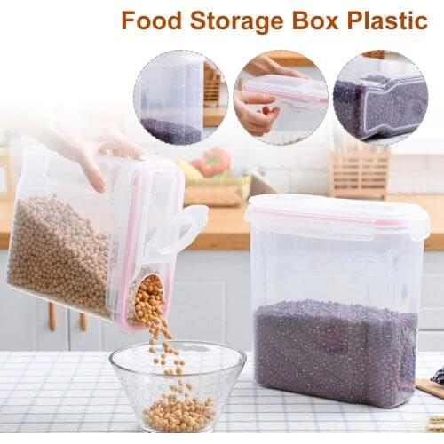 1PC 1.8L / 2.5L Cereal Dispenser Storage Box Kitchen Food Grain Rice Container Plastic Kitchen Storage Supplies High Quality