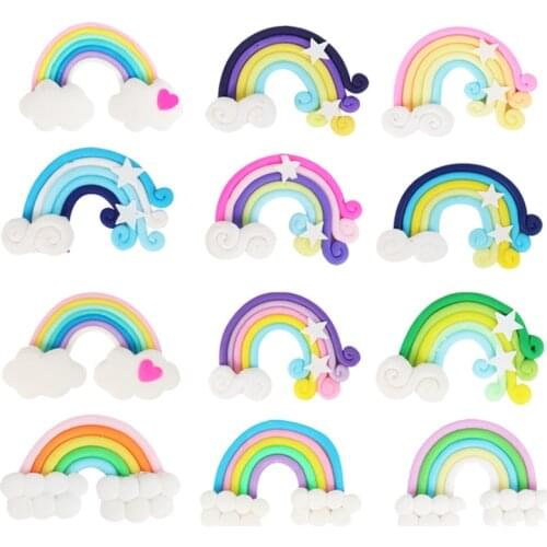Beautiful Rainbow Clouds Cupcake Cake Topper Cake Flags Dessert Baking Decoration For Wedding Birthday Cake Decoration Supplies