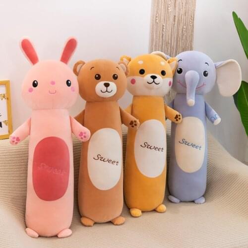 Creative New Kawaii Forest Animals Soft Cylinder Feather Cotton Cushion Plush Toys Pillow for Kids Baby Children Birthday Gift