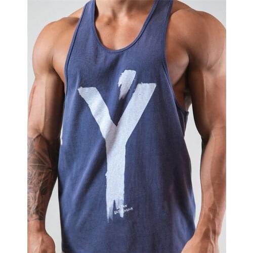 2021 Big Y Men Bodybuilding Tank Tops Gym Workout Fitness Cotton Sleeveless Shirt Running Clothes Stringer Summer Casual Vest