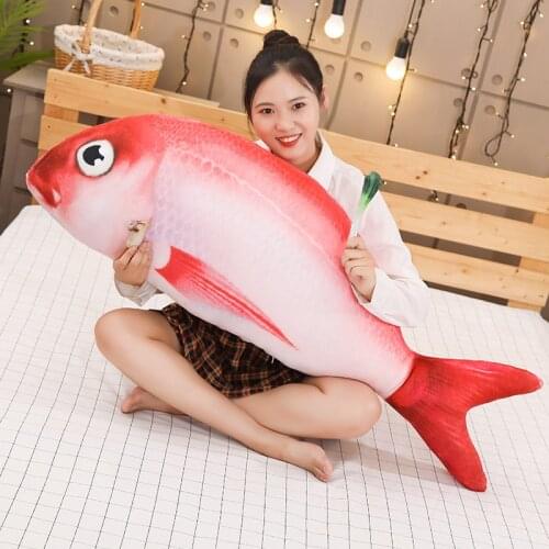 40-120cm Soft Ctue Simulation Red Fish Plush Toys Stuffed Lovely Animals Pillow Dolls For Girls Kids Birthday Gifts Pet Toy
