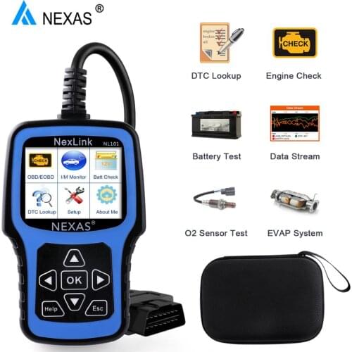 NEXAS NL101 OBD2 Automotive Scanner Engine EVAP Battery OBDII Scanner PK CR3001 ELM327 Professional EOBD OBD Car Diagnostic Tool