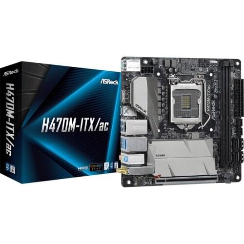 New Original ASRock H470M-ITX/ac Motherboard Support CPU 10400/10500 Mini-ITX Mainboard