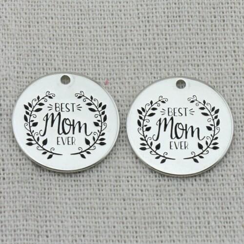 Best Mom Ever Necklace,Mothers Day Necklace, Mothers Day Jewellery, Mom Gift Idea, Minimalist Mother Bangle,22mm,5Pcs/Lot