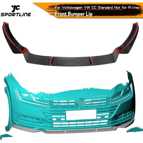 Front Bumper Lip Spoiler Splitters For Volkswagen VW CC Standard Not for R-LINE 2019 2020 Carbon Fiber Front Bumper Guard
