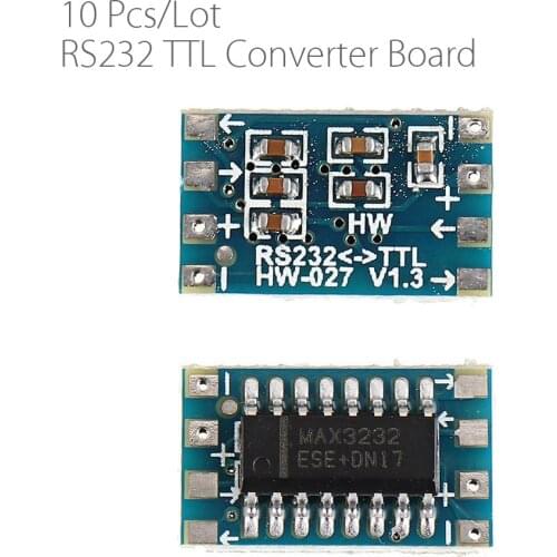 10pcs/lot Mini RS232 to TTL Converter Module Board Adapter MAX3232 120kbps 3-5V Serial Port