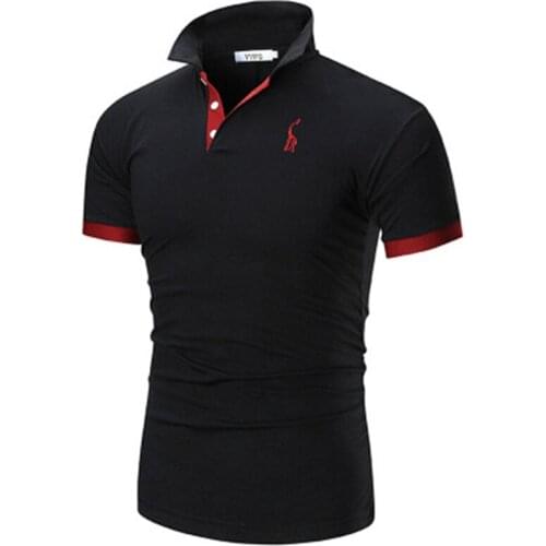 2021 New Man Polo Shirt Mens Casual Deer Embroidery Cotton Polo shirt Men Short Sleeve High Quantity polo men
