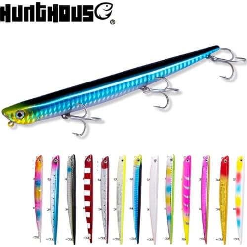 Hunthouse fishing lure pencil 99mm 18.5g 155mm 31.5g swimbait set ruf manic bait sinking origin hook for sea bass bluefish perch