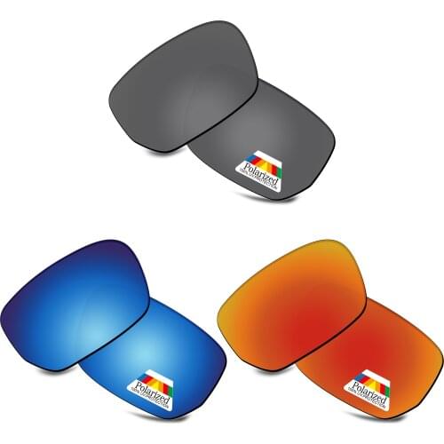 Bwake 3 Pairs Black & Blue & Fire Red Polarized Replacement Lenses for-Oakley Style Switch OO9194 Sunglasses Frame
