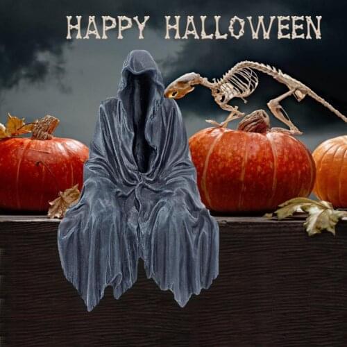 Reaping Solace The Creeper Reaper Sitting Statue Resin Black Desktop Ornament Gothic Sculpture Desktop Ornament For Home Decor