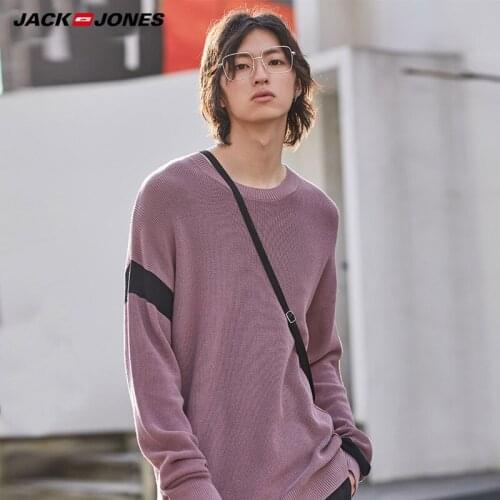 Jack Jones Winter Mens Stitching Color Round Neck Sweater 219324503