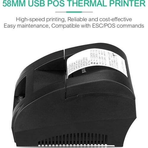 Mini ZJ 58mm 5890K Thermal Printer Ticket Thermal Receipt Printer USB Interface Restaurant Bill POS printer