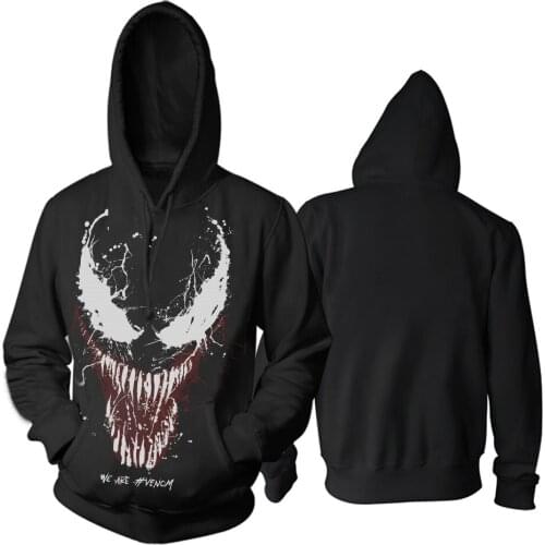 3 designs Monster Venom Cotton Pollover Hoodies brand winter jacket Cartoon Comics Movie Sweatshirt fleece tracksuit Outerwear