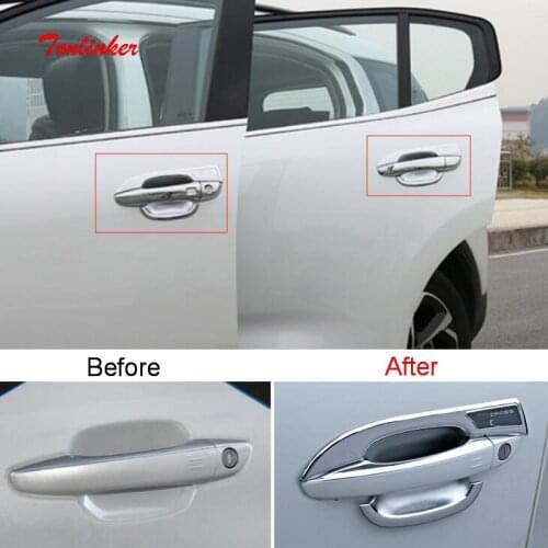 Tonlinker Exterior Car Door Handle bowl Cover Sticker for Citroen C5 aircross 2017-18 Car Styling 4/8 PCS ABS Cover sticker