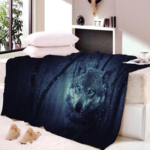 Wolf Animal Custom Blankets Large and Small Size Throw Blanket Tapestry Sleeping Blanket Flannel Blanket Beddin