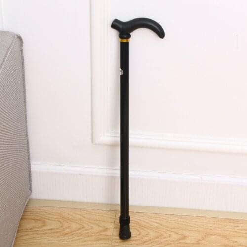 Aluminum Alloy Retractable Walking Stick 2 Section Telescopic Adjustable Height Cane Anti-skid Walking Stick for Old People (Bla