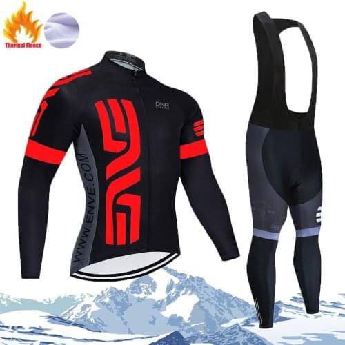 Winer Thermal Fleece Long sleeve TEAM CYCLING JERSEY bike pants set Ropa Ciclismo MENS thermal pro BICYCLING jersey Maillot wear