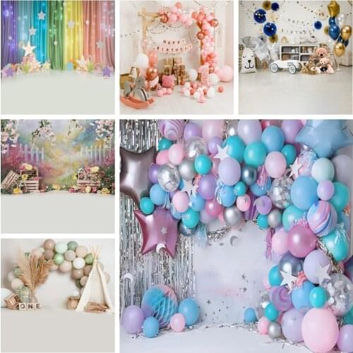 Yeele Colorful Balloons Love Heart Birthday Party Decor Portrait Backgrounds Baby Shower Photography Backdrops For Photo Studio